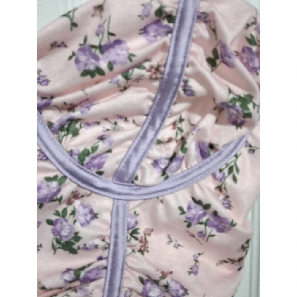 Y2k Babydoll Papaya Corset Women size Small Floral Cropped Fairygrunge Indie Top - Picture 5 of 12